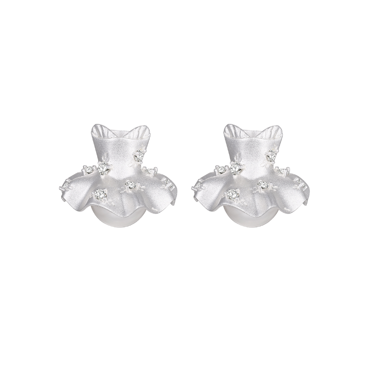 TOGGLER迷你立体碎花珍珠耳钉