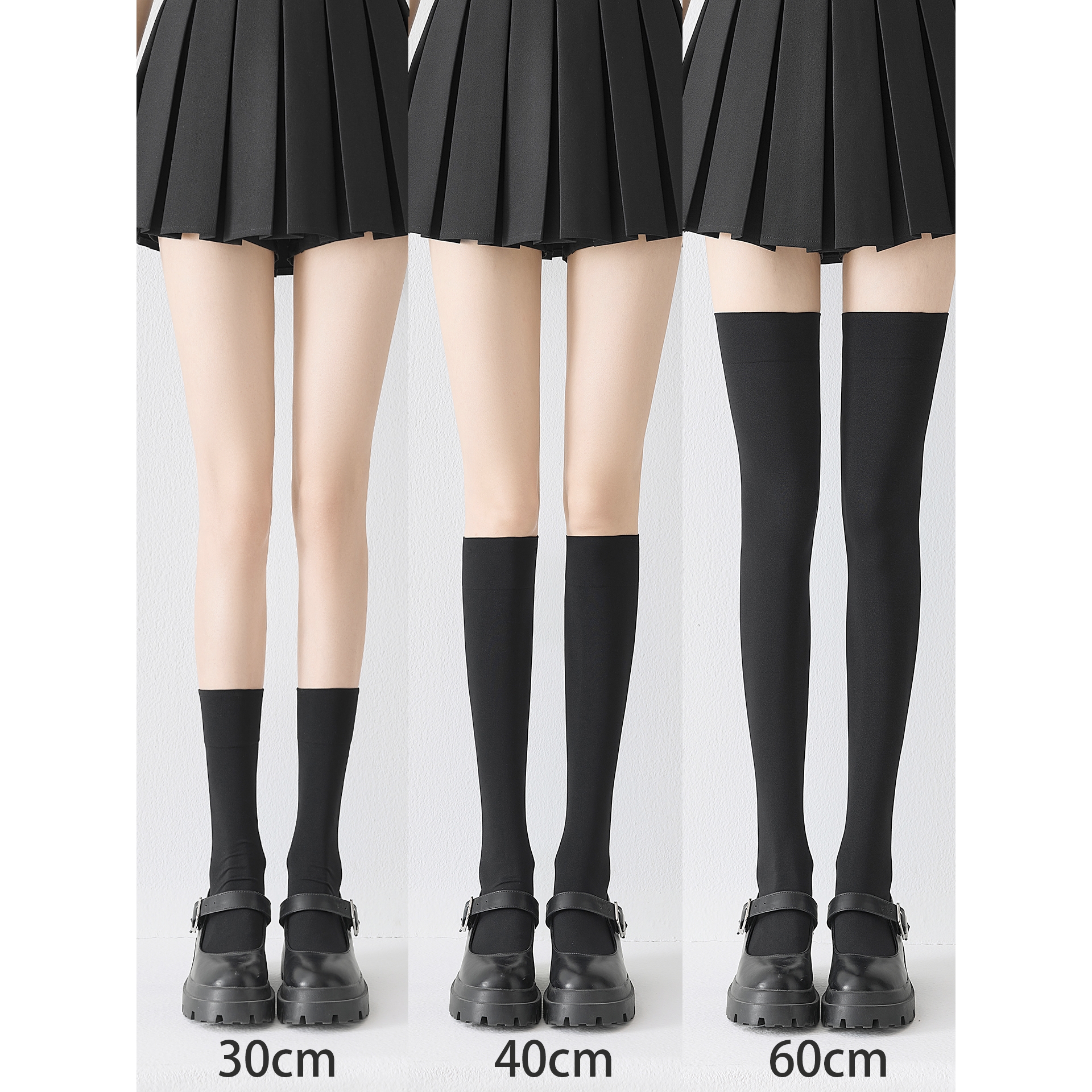 无印风日本原单压力小腿袜女强压瘦腿JK袜子天鹅绒丝袜半截压力袜