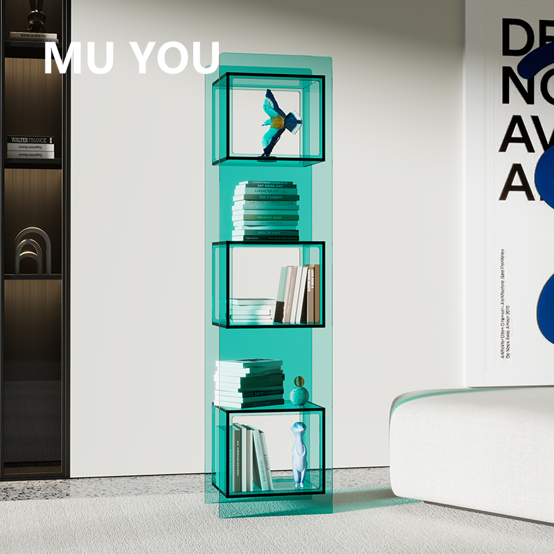 亚克力设计师款落地书架置物架