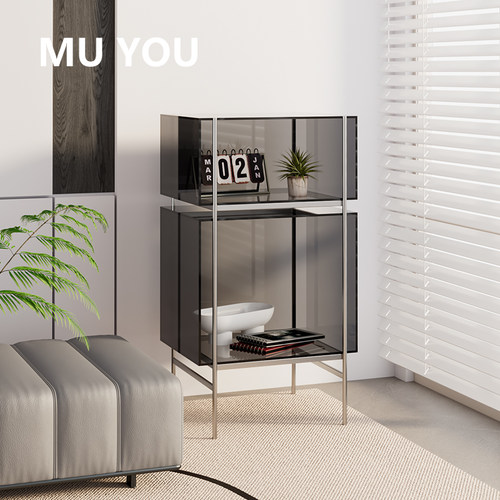 中古INS风亚克力设计师落地书架