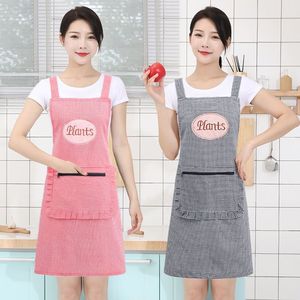 韩版棉坎肩围裙厨房家用防油围兜舒适透气无袖罩衣男女上班工作服