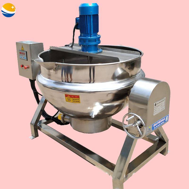 不锈钢自动搅拌炒辣椒机器 可倾倒工业用麻辣烫底料炒锅 炒酱料机