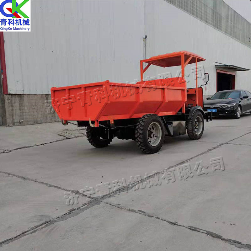 矿用电动四轮运输车 U型斗3吨家用四轮车 建筑拉渣拉土自卸车