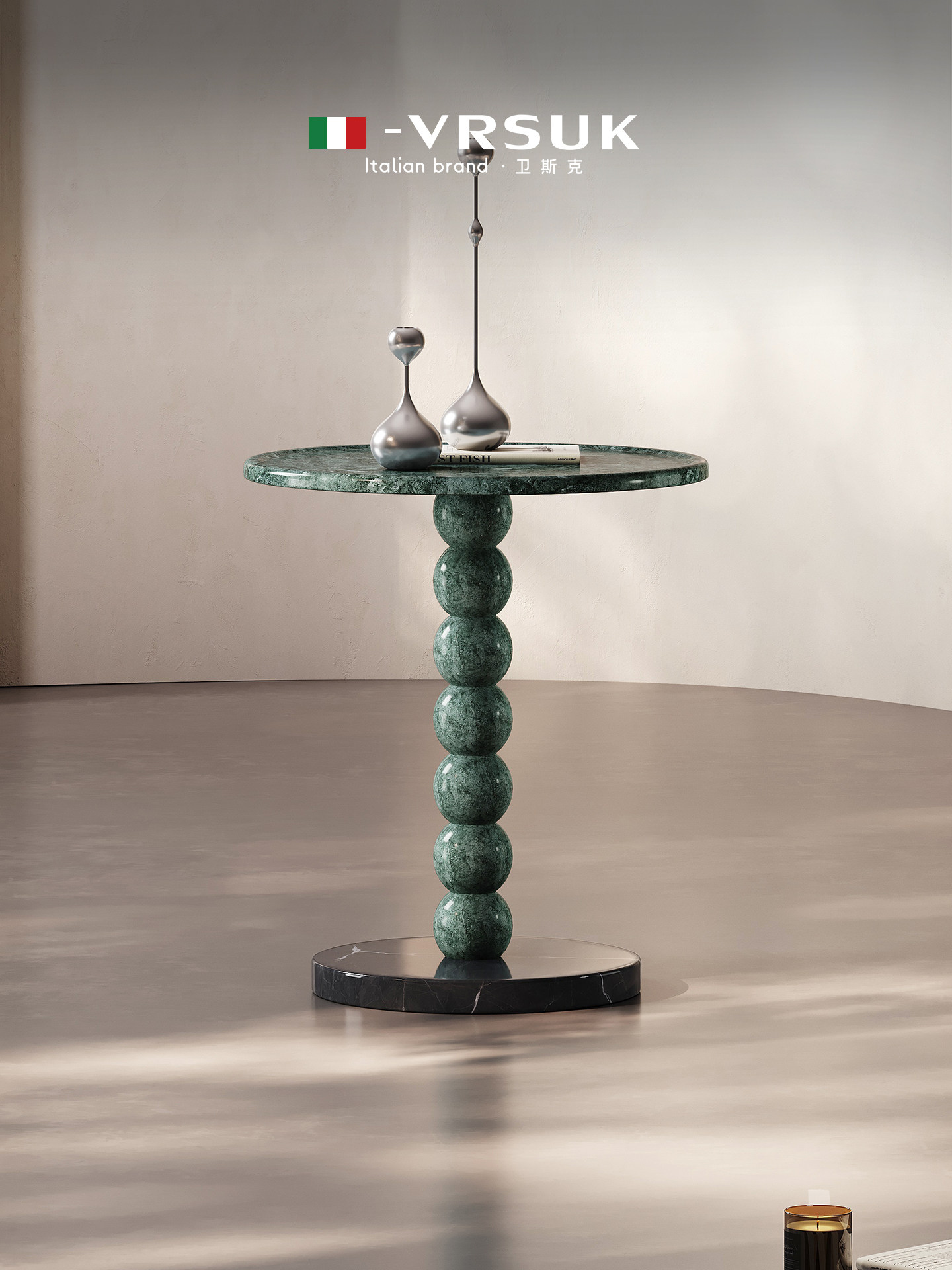 VRSUK意式轻奢天然大理石客厅沙发边几北欧现代简约卧室床边角几