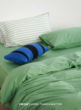 造卧zwow2025秋冬新款全棉青苹果绿色亲肤60支水洗床上被套四件套