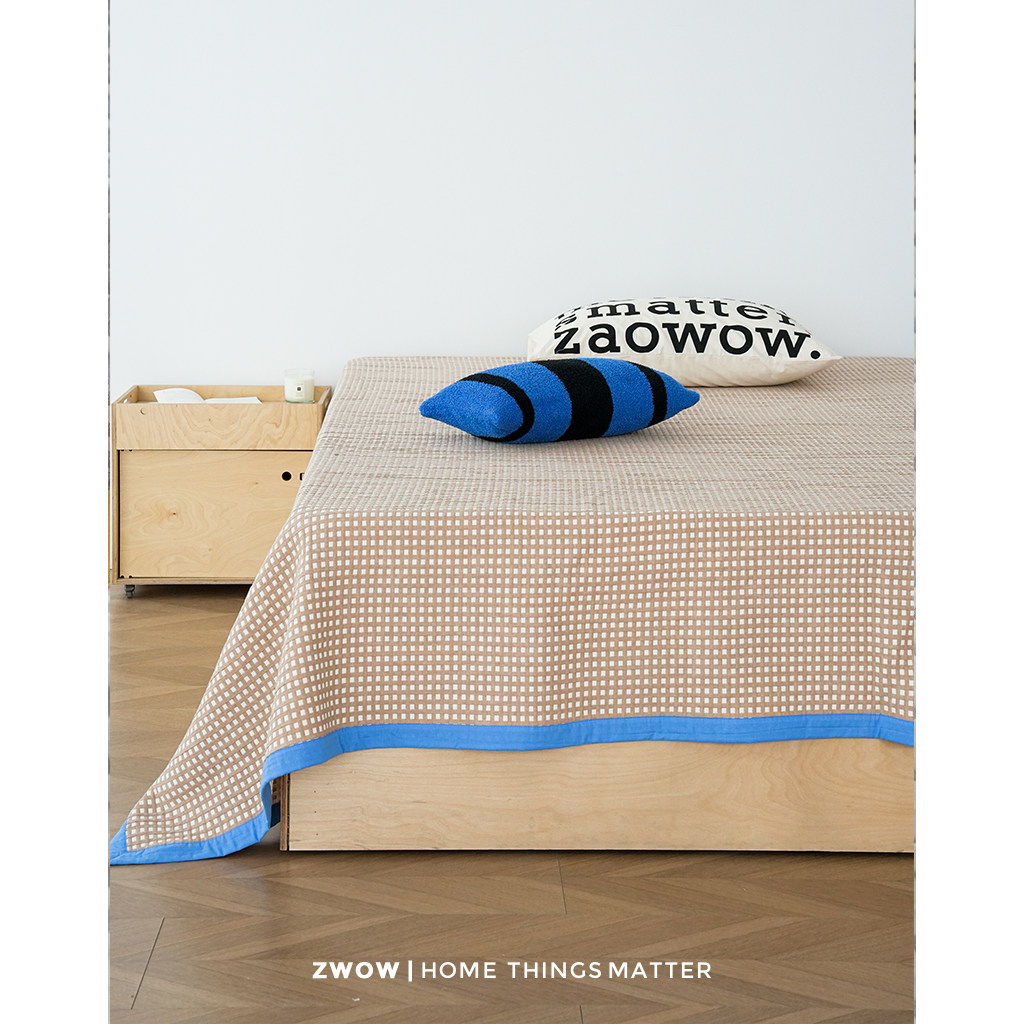 3.6新品#造卧zwow全棉色织华夫格夹芯多功能盖毯床盖夏被沙发巾
