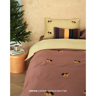 造卧zwow【磨阿马】A类磨毛全棉小马立体绣花红色床单被套四件套