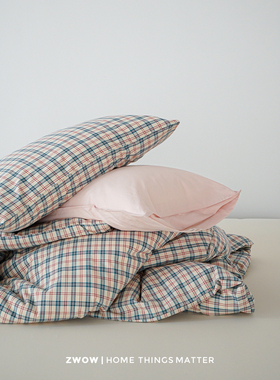 造卧zwow【织物】全棉色织重磅复古风中古老花布格子格纹单品被套