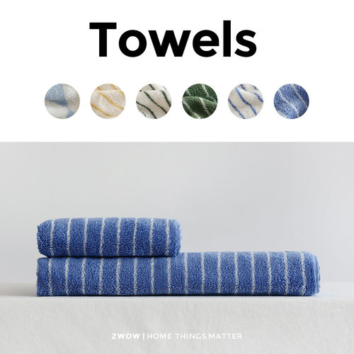 条纹撞色毛巾浴巾长绒棉