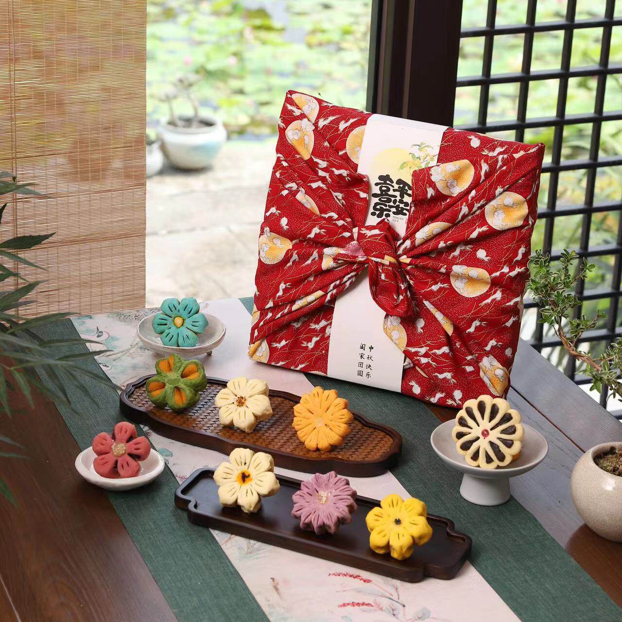 桃花酥月饼新中式糕点心国潮风喜饼独立装中秋伴手礼盒苏式茶果子