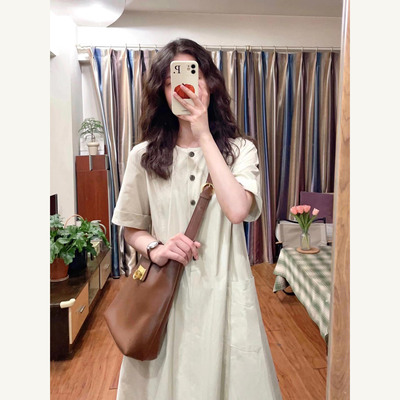 日系松弛感慵懒风连衣裙女夏季
