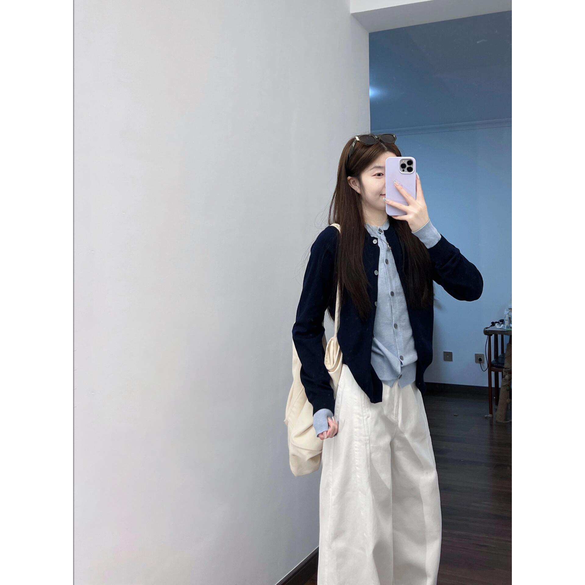 韩系温柔风早秋穿搭一整套假两件针织毛衣高腰显瘦休闲裤两件套装,女装/女士精品,时尚套装,淘宝优惠券,粉丝福利购,淘宝优惠卷