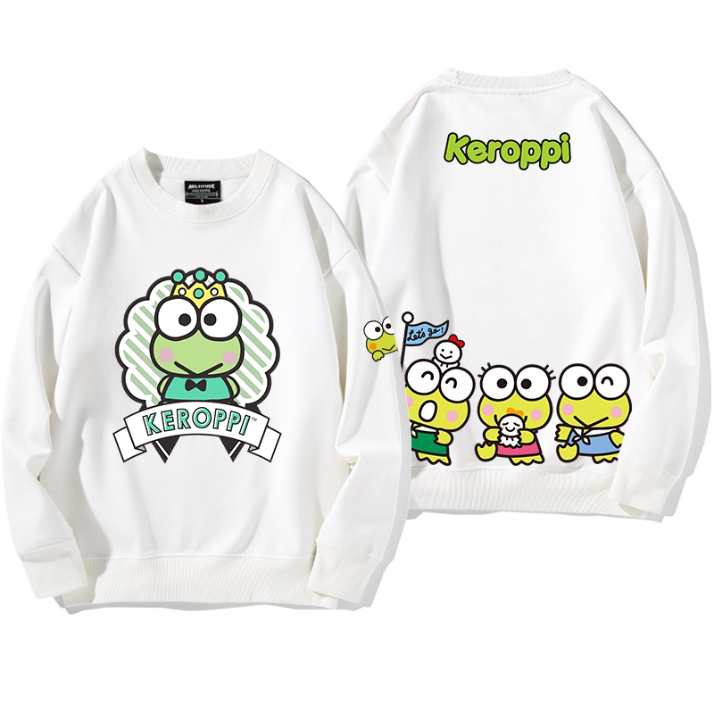 大眼青蛙KEROPPI可洛比周边圆领卫衣男女秋冬加绒上衣服