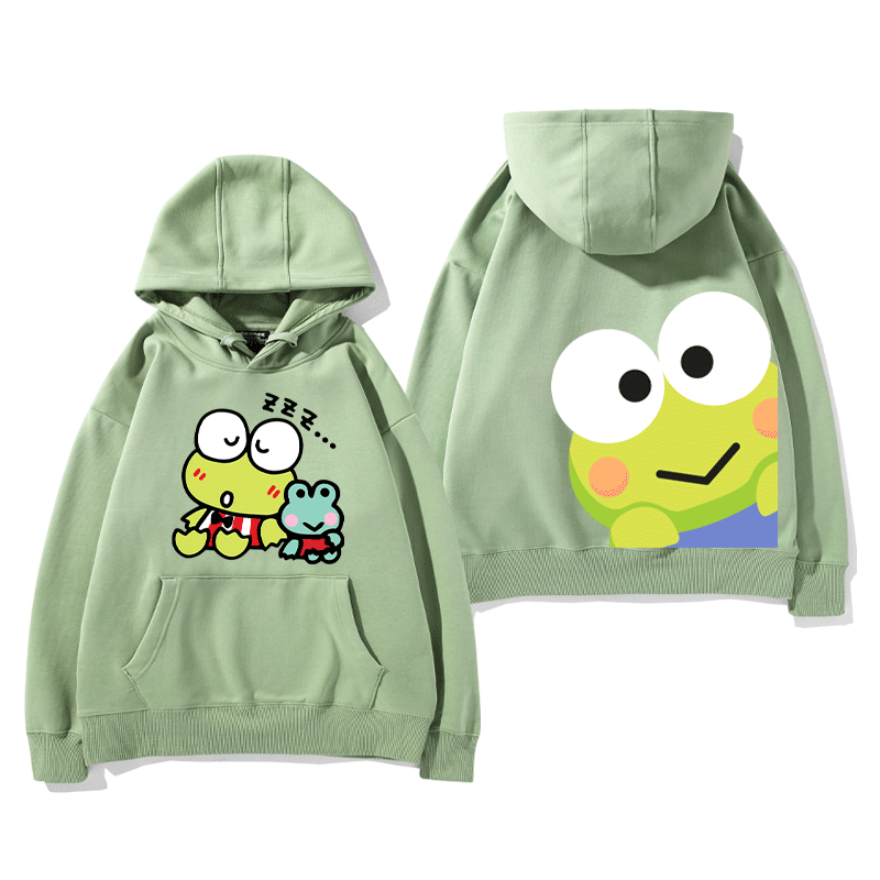 可洛比大眼青蛙KEROPPI周边连帽卫衣男女秋冬可爱百搭休闲衣服潮
