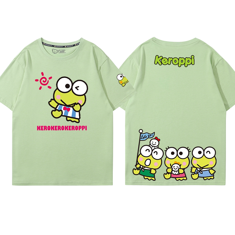 大眼青蛙KEROPPI可洛比周边短袖男女儿童夏季可爱纯棉宽松百搭t恤