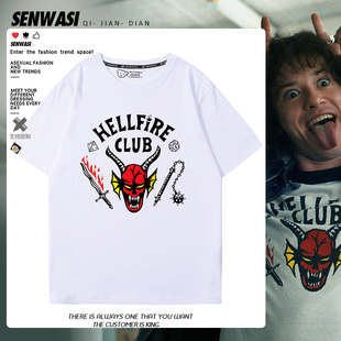 美式 怪奇物语Stranger 男女夏季 周边短袖 复古衣服潮ins Things同款