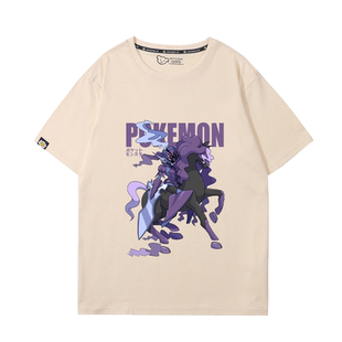 精灵宝可梦神奇宝贝动漫灵幽马纯棉t恤衫卡通周边联名男女短袖潮