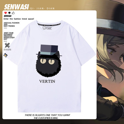 维尔汀小V重返未来1999周边短袖男女学生二次元夏季可爱百搭T恤衫