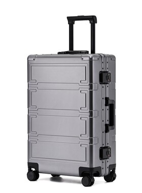 新款全铝镁合金行李箱万向轮时尚商务旅行箱高级登机箱密码拉杆箱