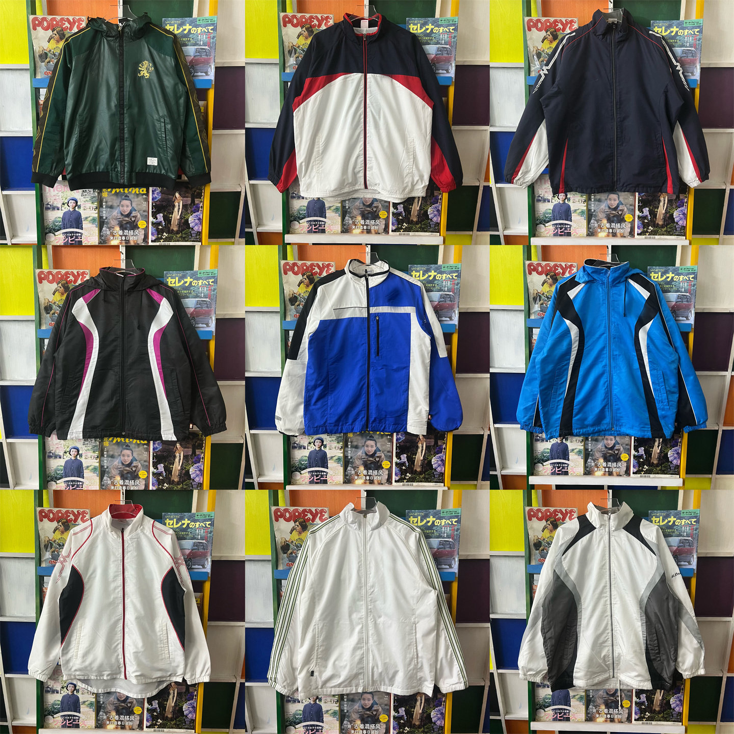 vintage古着运动服港风日系夹克复古00S外套男女棒球服拉链JK34
