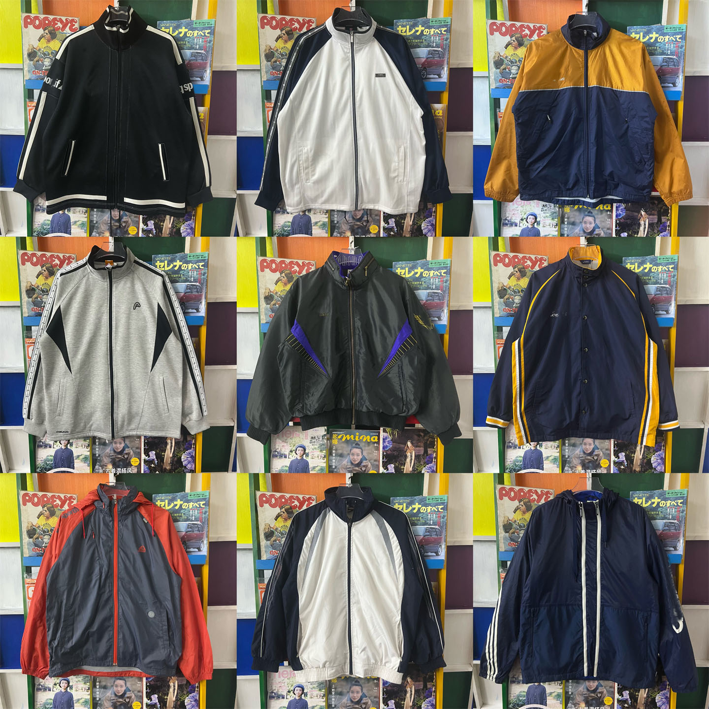 vintage古着运动服港风日系夹克复古00S外套男女棒球服拉链JK24