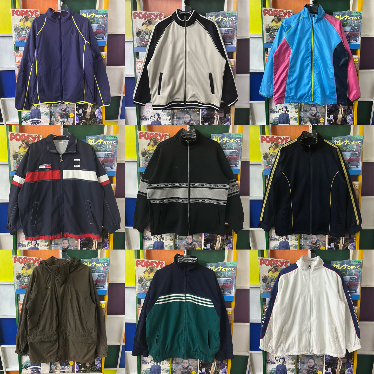 vintage古着运动服港风日系夹克复古00S外套男女棒球服拉链JK23