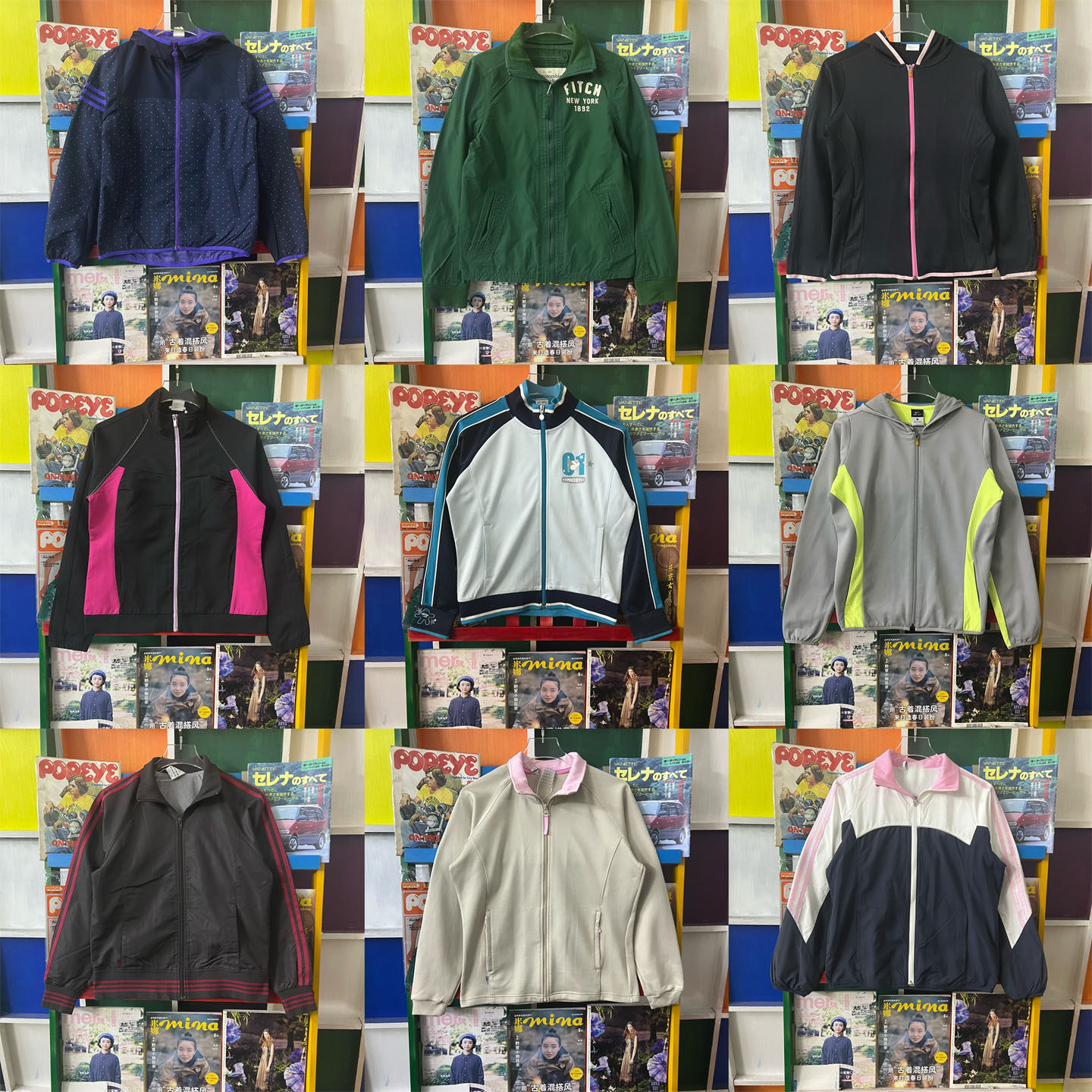 vintage古着运动服日系千禧夹克复古00S外套女萌棒球服拉链JK40