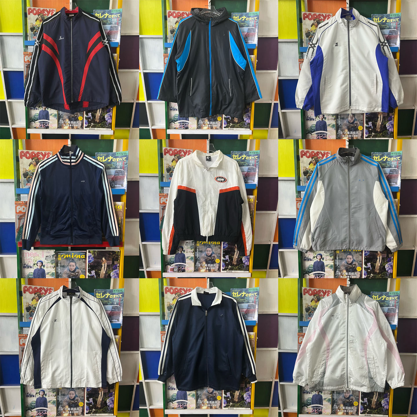 vintage古着运动服港风日系夹克复古00S外套男女棒球服拉链JK39