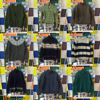 vintage古着毛衣男女复古llbean美式针织衫阿美咔叽羊毛衫MY1