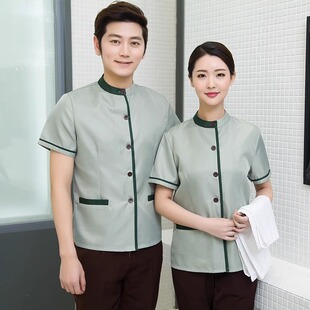 酒店保洁员阿姨工作服短袖女夏季商场客房物业大码制服套装清洁服