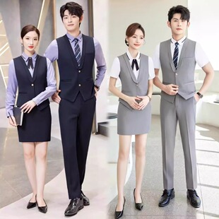 男女职业工装马甲套装大酒店饭店餐厅宴会经理前厅服务员工作制服