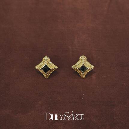 Timeless Reverie浮光图腾纹理镶嵌耳环925银轻奢通勤双色设计