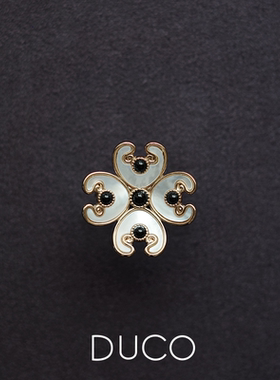 四叶草贝母925银戒指简约轻奢