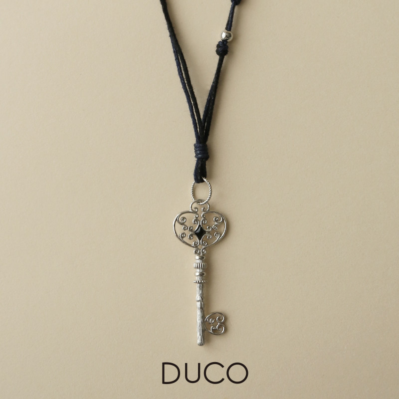 DUCO 钥匙系列大号钥匙吊坠编织长款项链