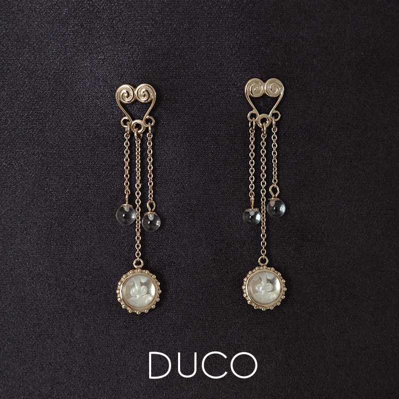 DUCO Fidora系列 爱心琉璃悬挂耳环气质百搭垂坠高级感【新品】