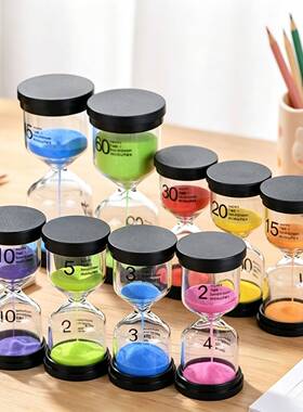 黑盖沙漏30分钟计时器创意礼物伴睡儿童漏斗玩具摆件装饰沙漏