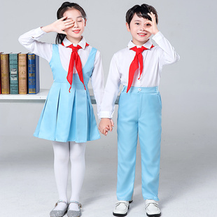 儿童大合唱演出服中小学生诗歌朗诵表演服校服幼儿园千人献词团新