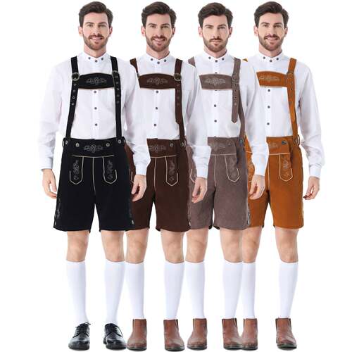 新品德国传统啤酒节服装品色服饰成人男慕尼黑巴伐利亚啤酒背带裤