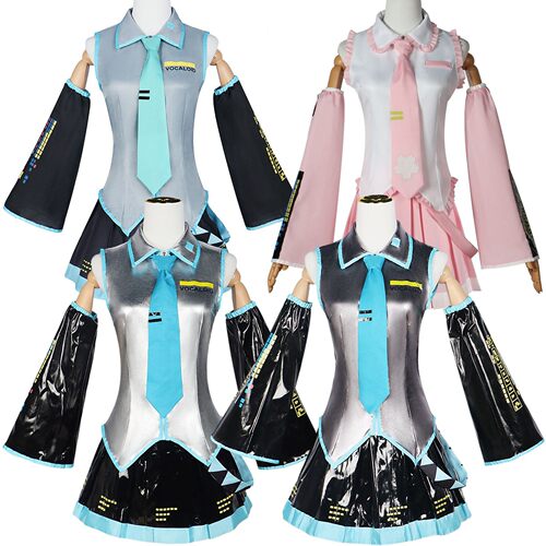 初音未来 MIKU 公式cos服 VOCALOID女仆装二次元动漫漆皮初音服装