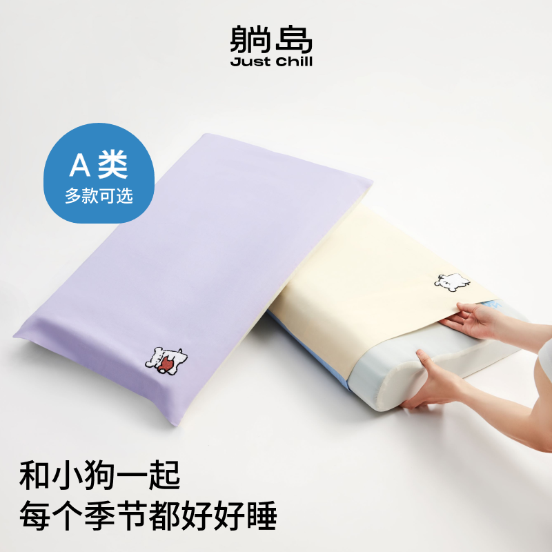 躺岛枕套2025新款纯棉枕套单个枕头套一对装秋冬绒绒枕套48x74cm