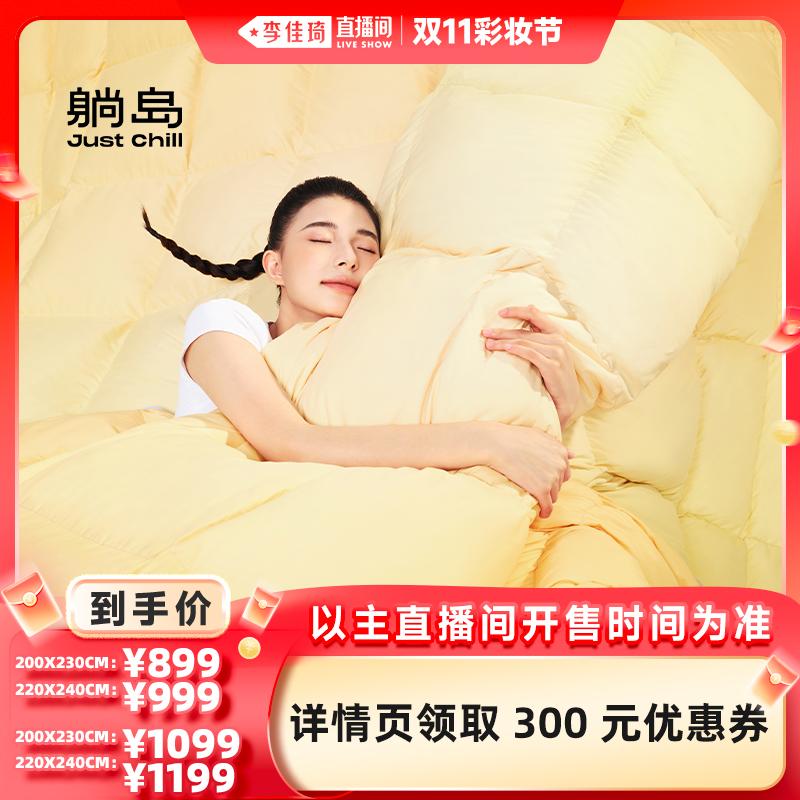 【李佳琦直播间彩妆节】躺岛阳光绒绒高效分区羽绒被90鸭绒被TD