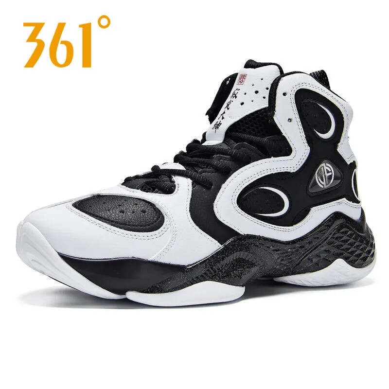 361°正品篮球鞋可兰白克同款皮面中高帮实战运动鞋新款防滑减震
