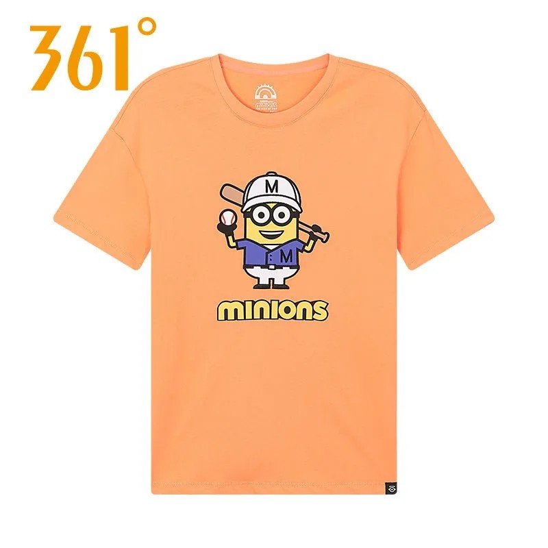 361短袖t恤女夏季宽松休闲印花纯棉t恤半袖圆领打底衫小黄人联名