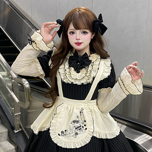 女仆连衣裙 胖喵日记原创午后茶洛丽塔甜美日常风轻lo裙可拆卸大码