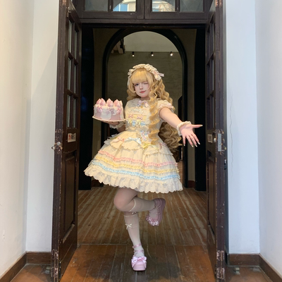 胖喵日记原创芝士蛋糕洛丽塔公主裙大码糖果风Lolita裙op款连衣裙