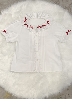 胖喵日记原创大码棉质姬袖衬衫doll感打底衫可爱风百搭Lolita内搭