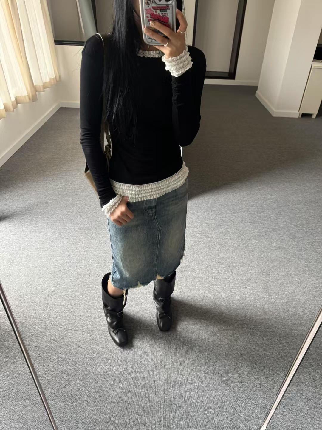 INchooseu2025夏季露背长袖T恤