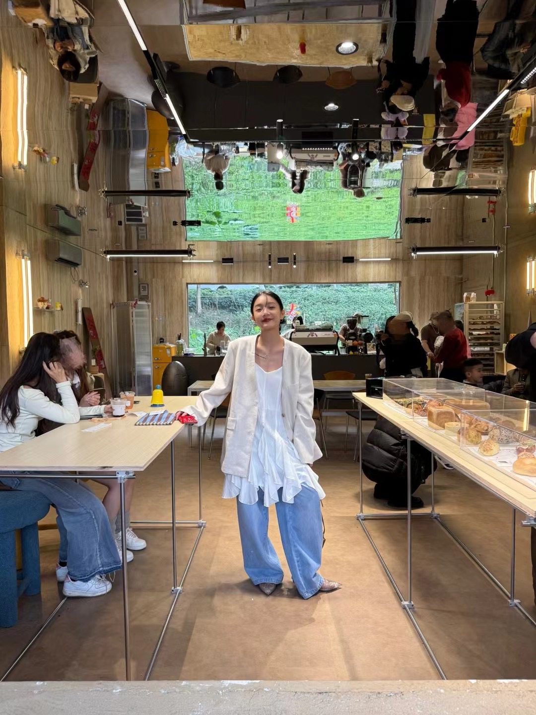 INchooseu笑笑家水洗女牛仔裤