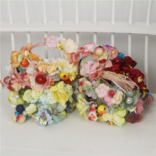 bjd娃娃头箍1/4分日常森女系渐变纸花1/3分少女发箍头饰复古首饰