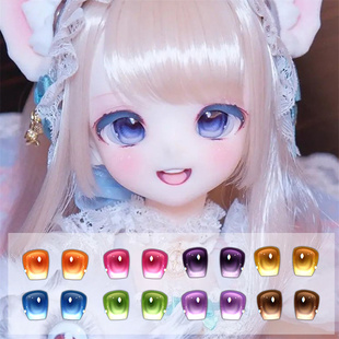 BJD娃娃眼睛方块渐变1/4分娃1/6分娃卡通眼珠1/3分娃镭射水贴眼球